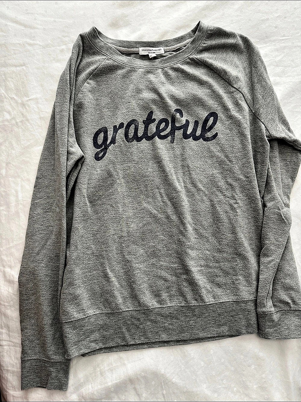 Grayson Threads Grateful Graphic Pullover Sweatshirt Gray Large